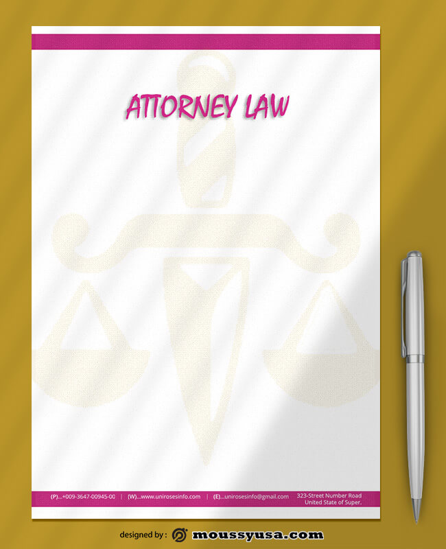 Attorner Law Letterhead Design PSD