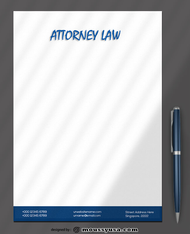 Attorner Law Letterhead Template Example