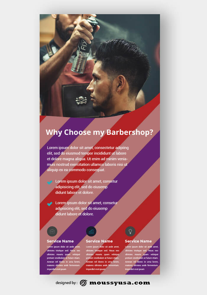 Barbershop Rack Card Template Sample