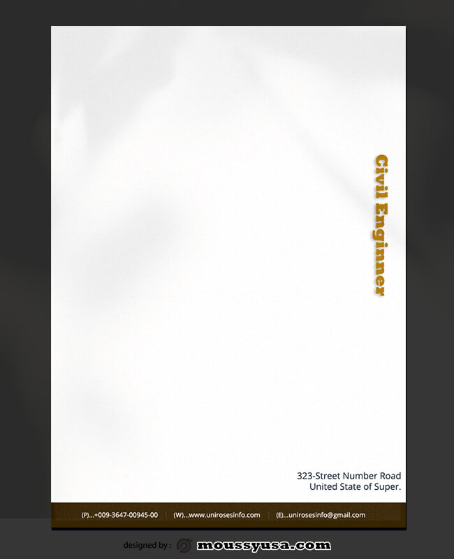 Civil Enginner Letterhead Template Sample