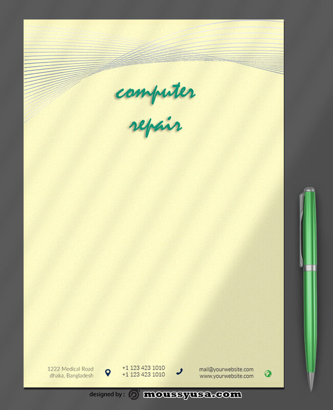 Computer Repair Letterhead Template Sample