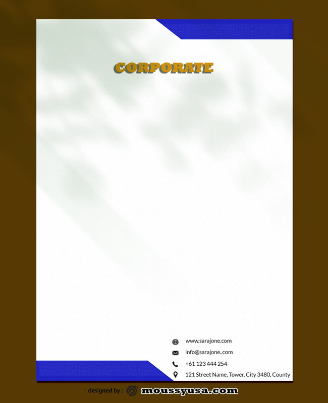 Corporate Letterhead Template Sample