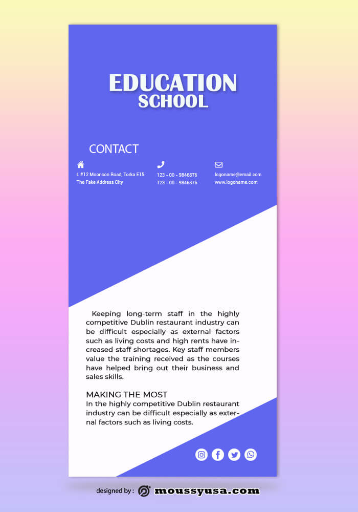 Education Rack Card Design Template