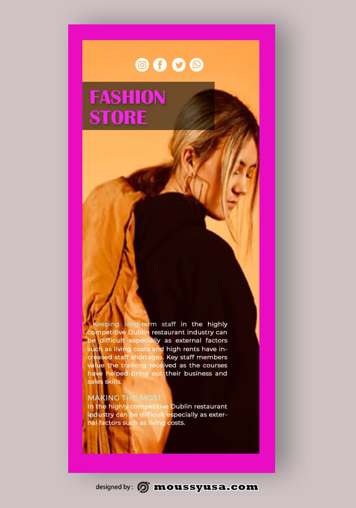 Fashion Rack Card Template Example