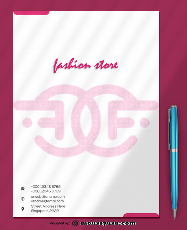 Fashion Store Letterhead Design Template