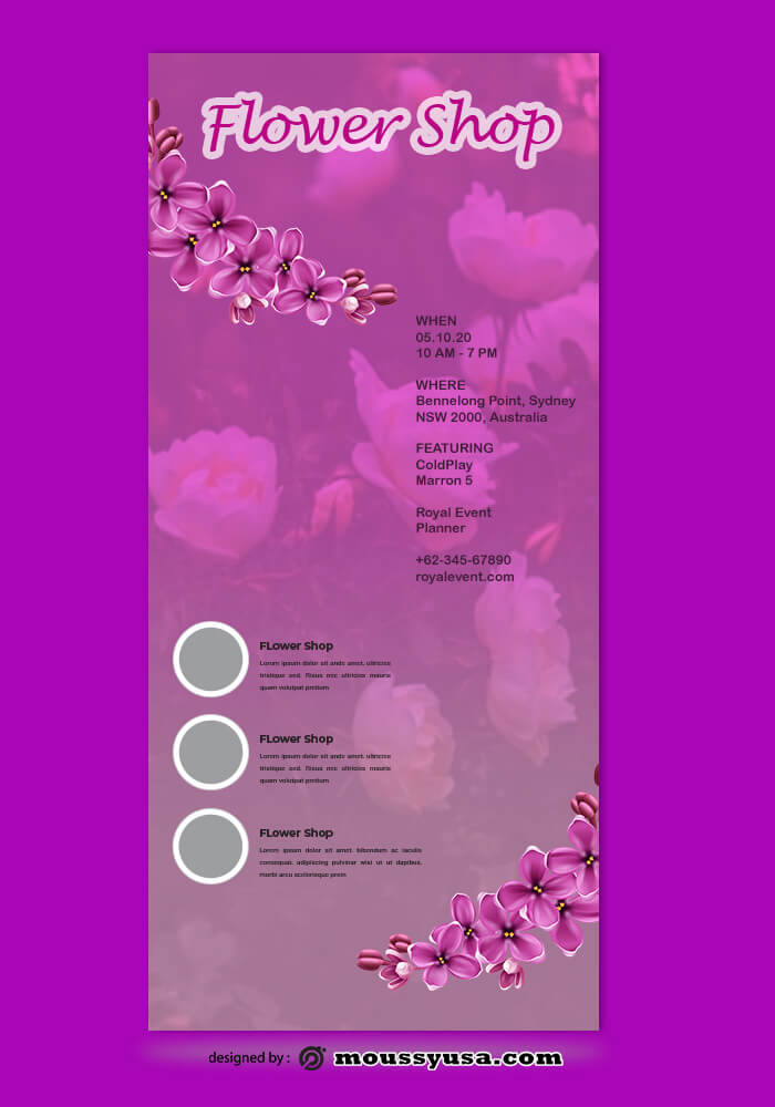 Flower Shop Rack Card Template Sample