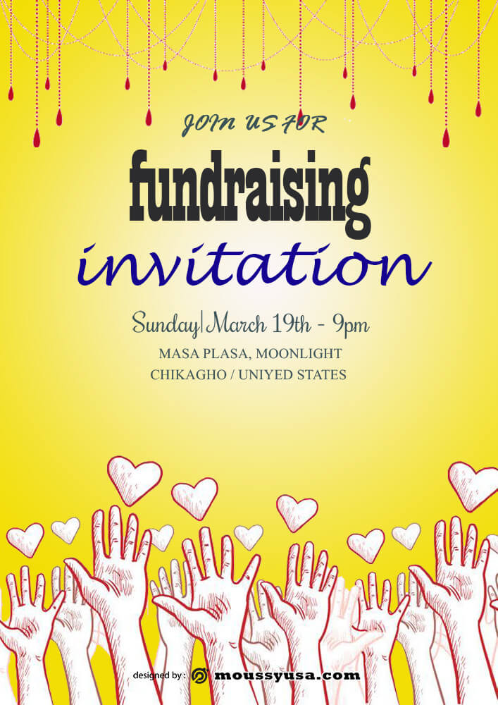 Fundraising Invitation Design PSD