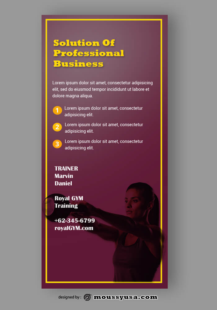 GYM Rack Card Design PSD