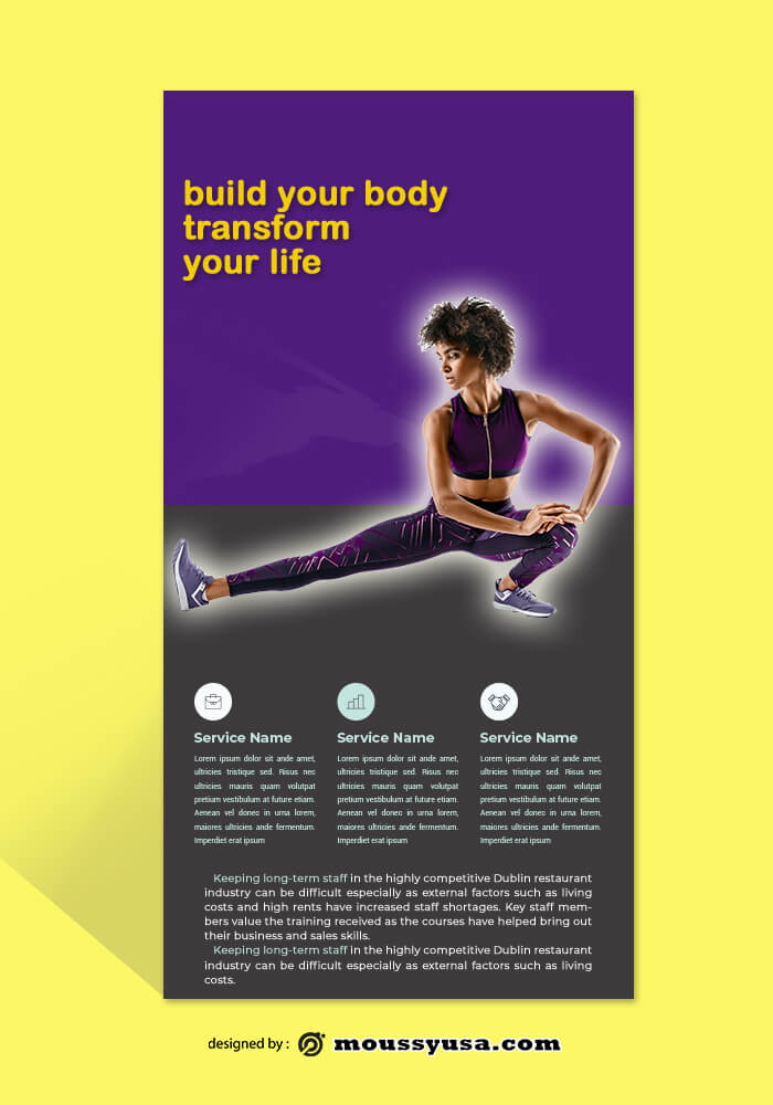 GYM Rack Card Template Example