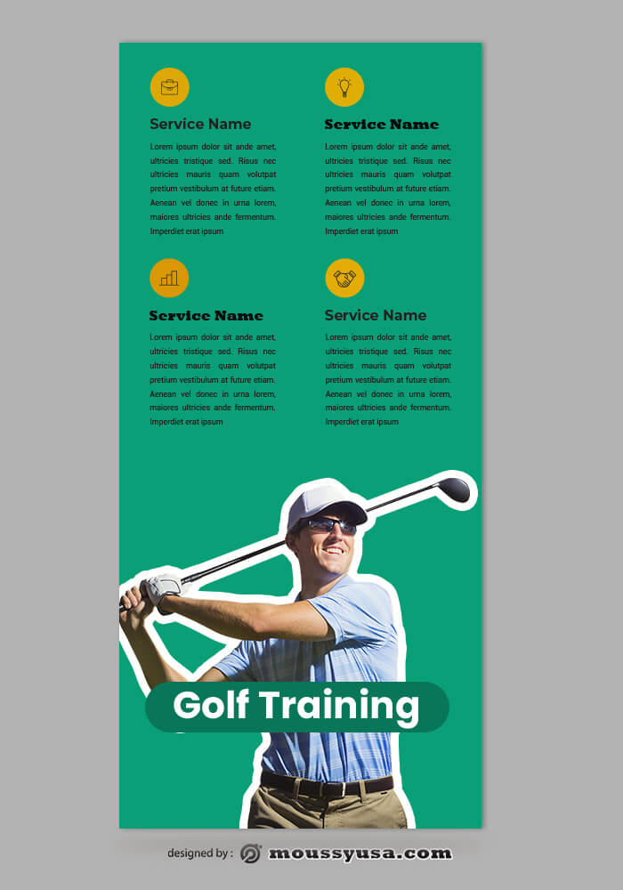 Golf Rack Card Templates Design