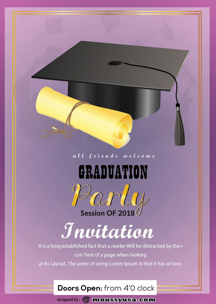 3+ Graduation Celebration Invitation psd template free | Mous Syusa