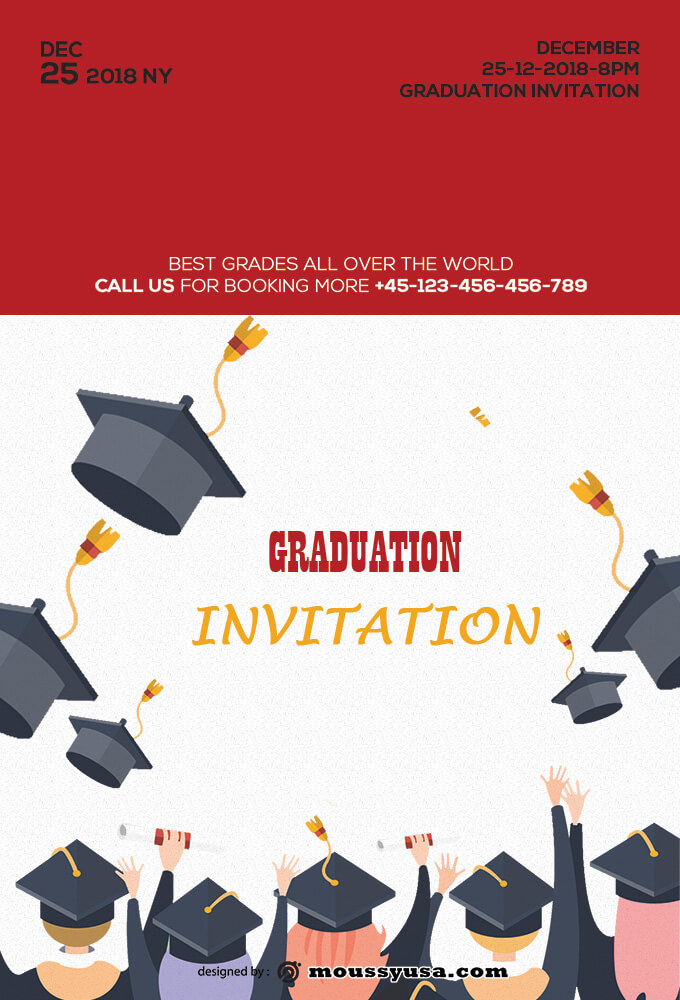 Graduation Invitation Design PSD