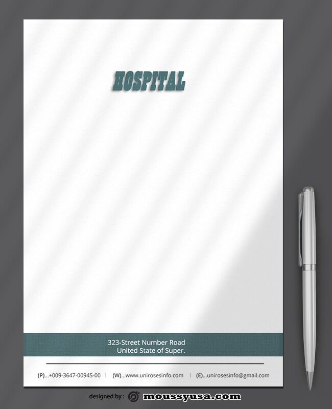 Hospital Letterhead Design PSD