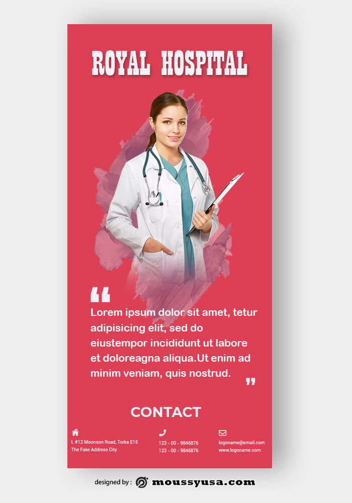 Hospital Rack Card Design Template