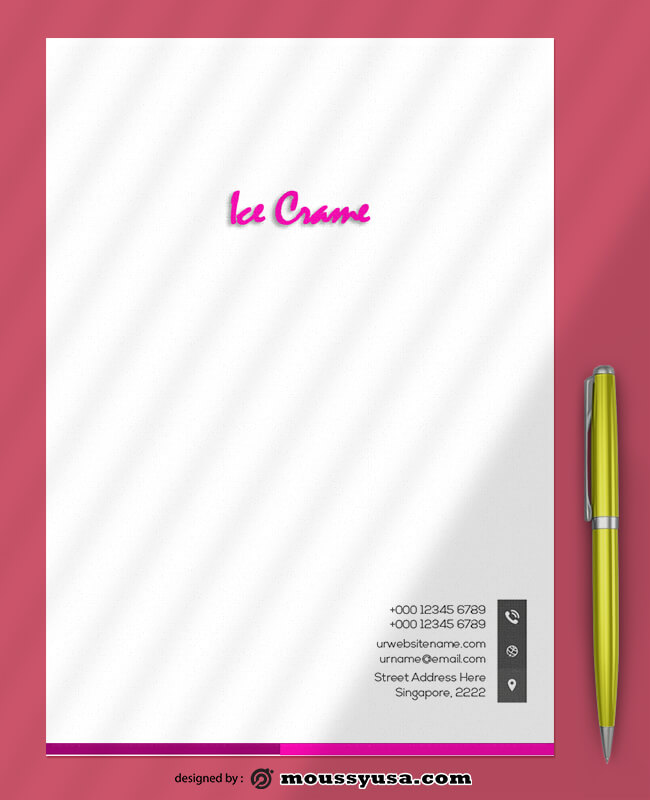 Ice Crame Letterhead Template Ideas