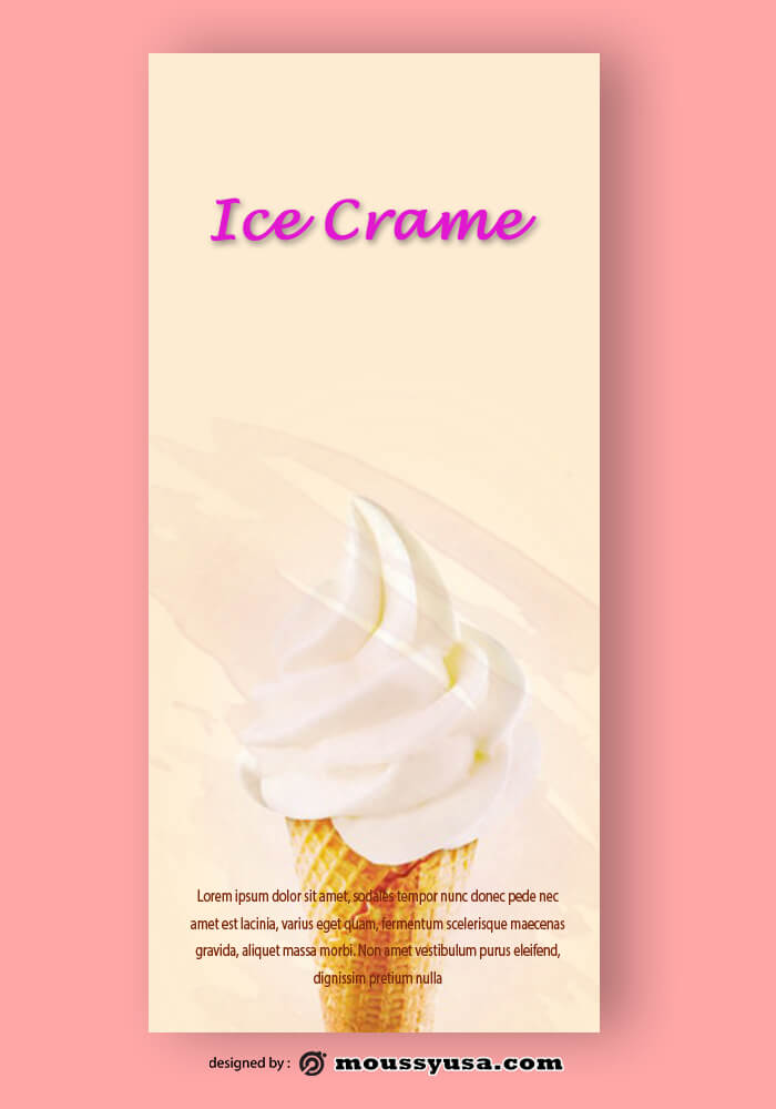 Ice Crame Rack Card Design Template