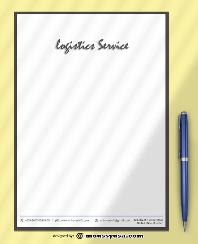 Logistics Service Letterhead Template Sample