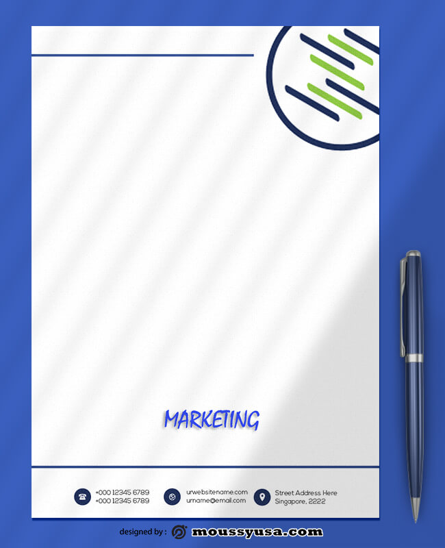 Marketing Letterhead Design PSD