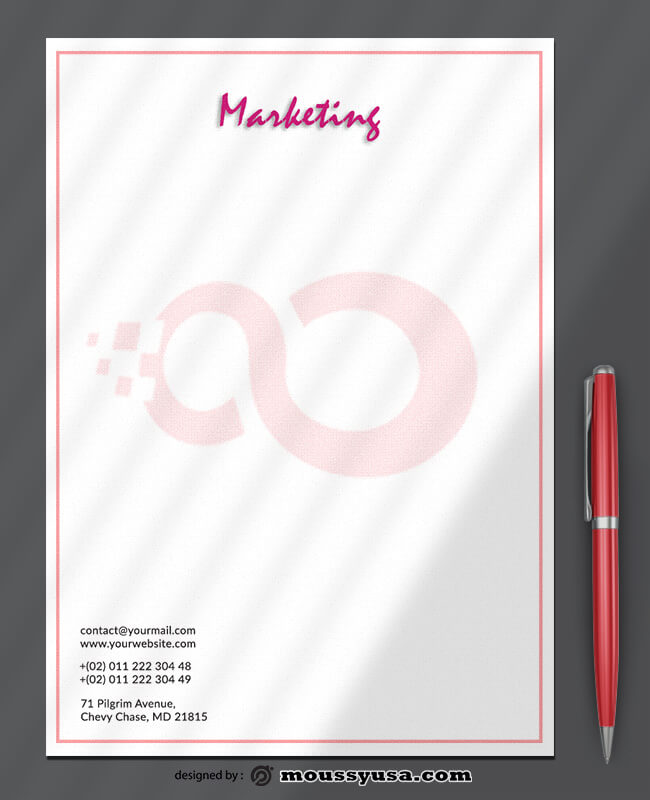 Marketing Letterhead Template Example