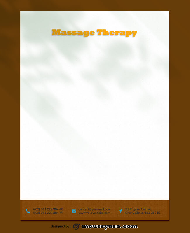 Massage Therapy Letterhead Design PSD