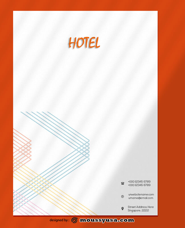 Modern Hotel Letterhead Template Example