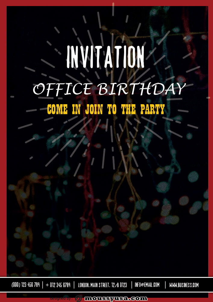 Office Birthday Invitation Design Ideas