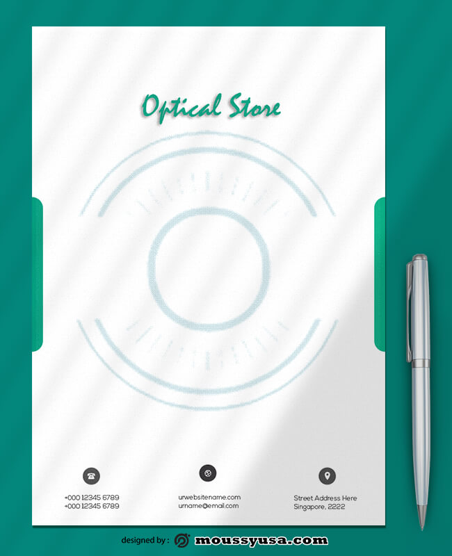 Optical Store Letterhead Design PSD