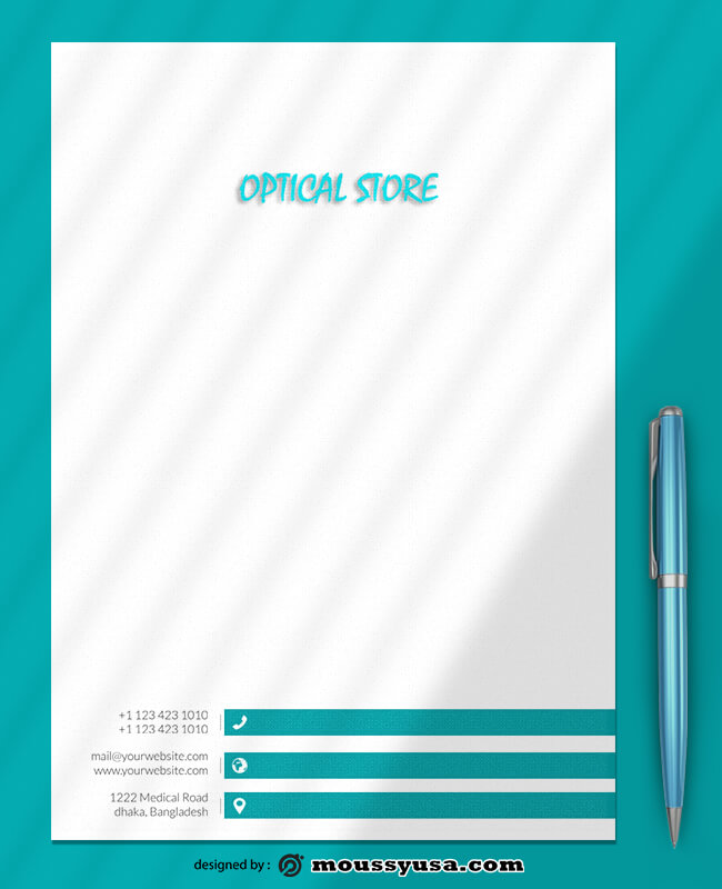 Optical Store Letterhead Design Template