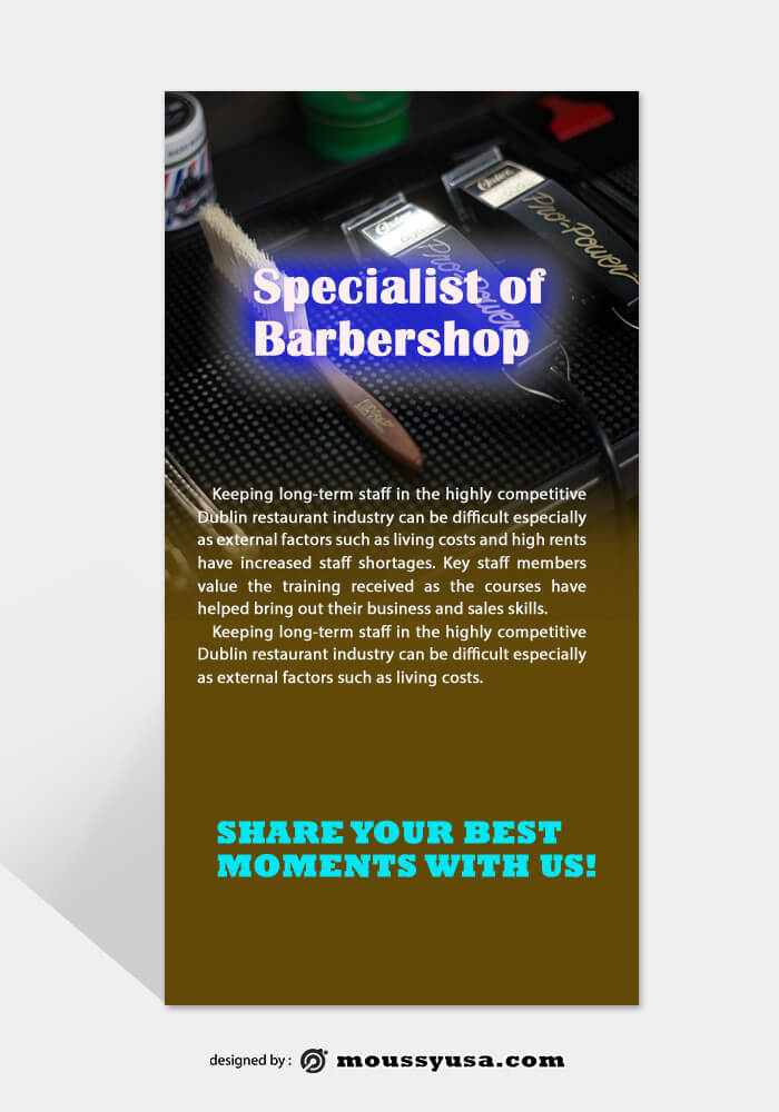 PSD Barbershop Rack Card Template