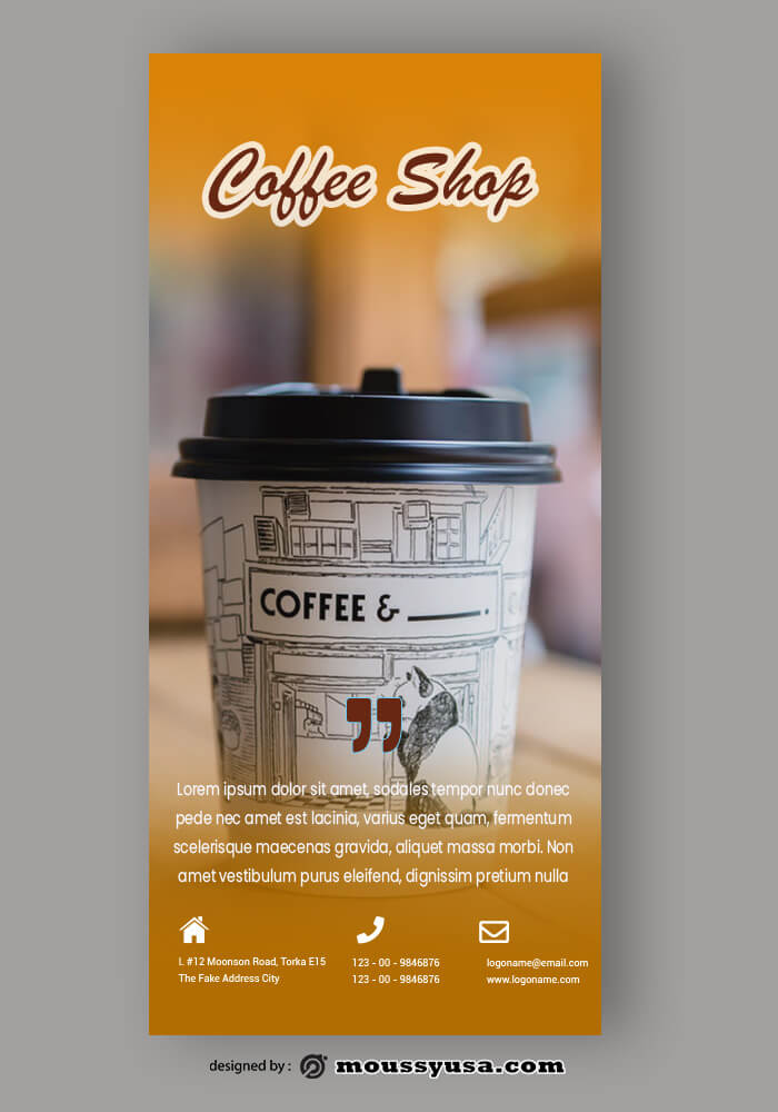 PSD Coffee Shop Rack Card Template Recovered