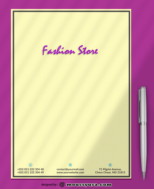 PSD Fashion Store Letterhead Template