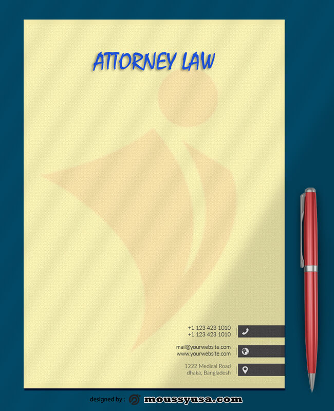 PSD Template For Attorner Law Letterhead