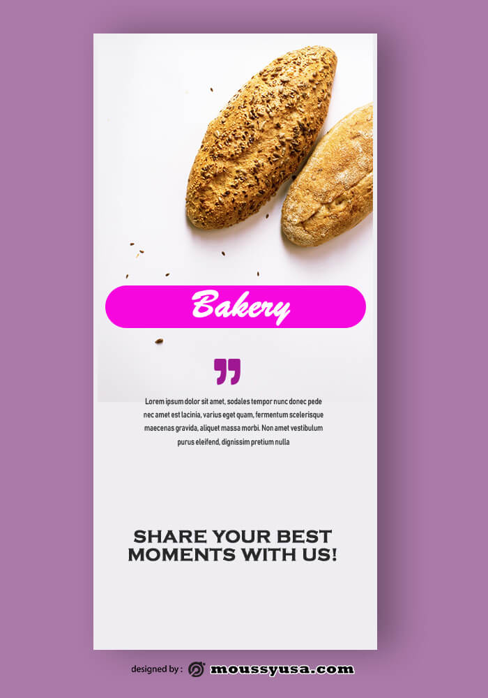 PSD Template For Bakery Rack Card