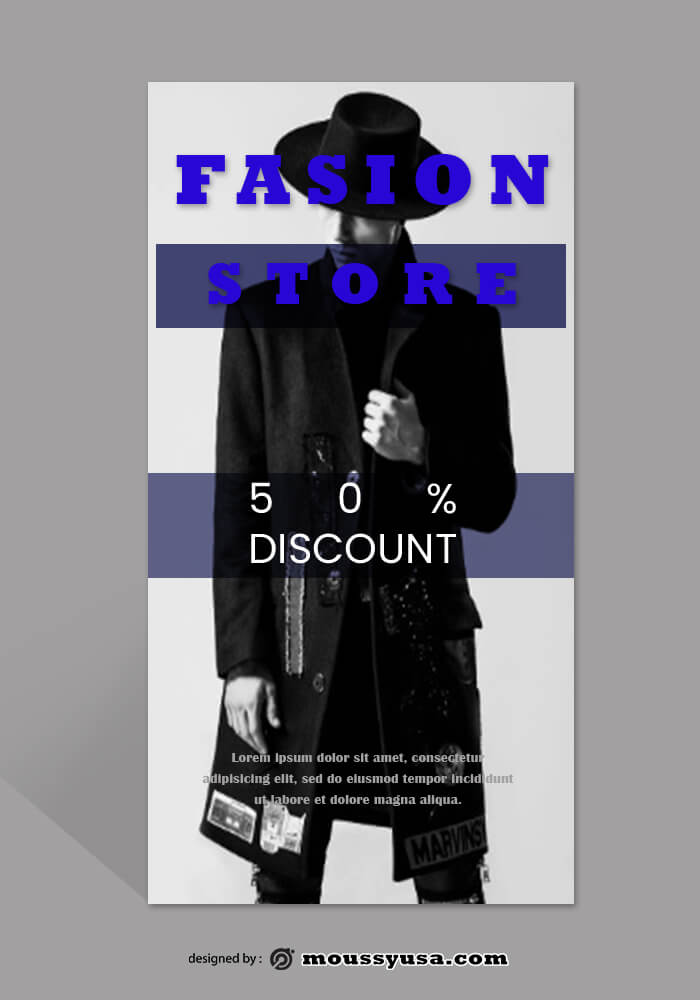 PSD Template For Fashion Rack Card