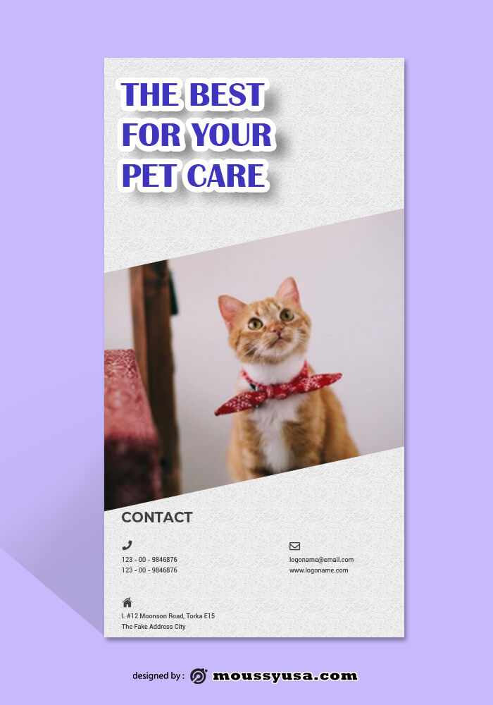 Pet Care Rack Card Template Sample