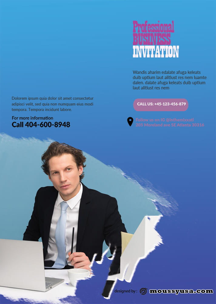 Professional Business Invitation Template Design