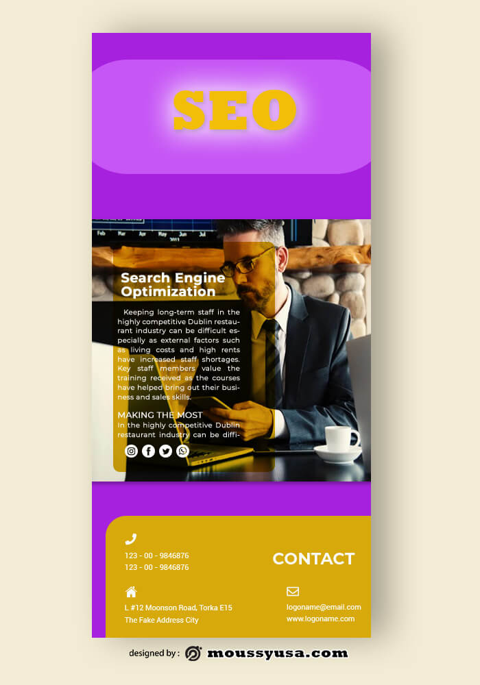 SEO Rack Card Template Sample