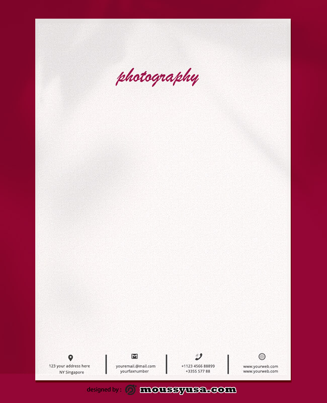 Sample Photography Letterhead Templates