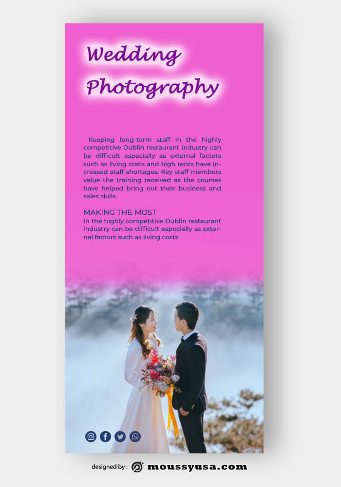 Sample Wedding Photography Rack Card Template