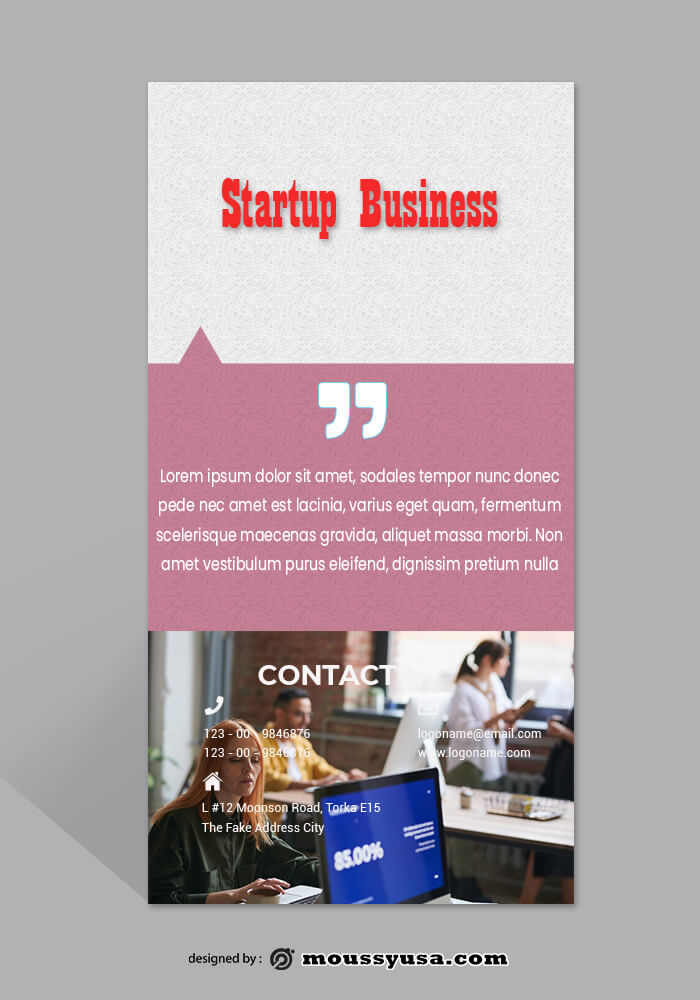 Startup Business Rack Card Template Design