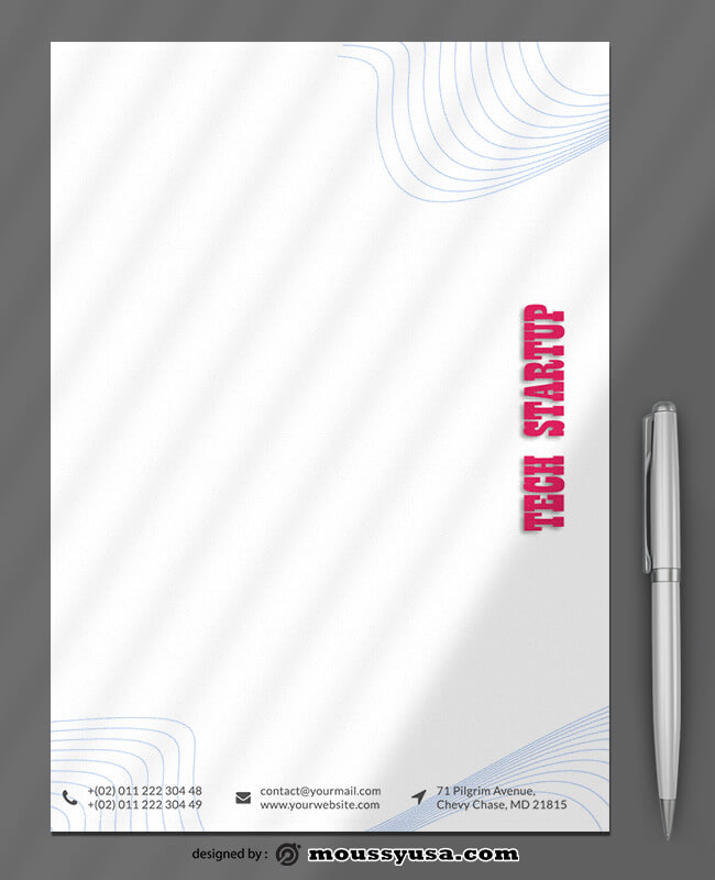 Tech Startup Letterhead Templates Design