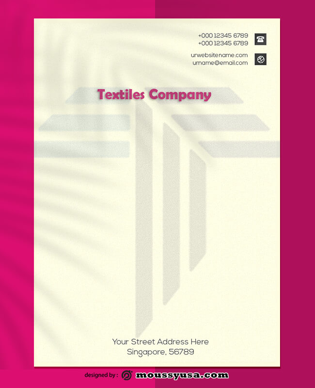 Textiles Company Letterhead Template Sample