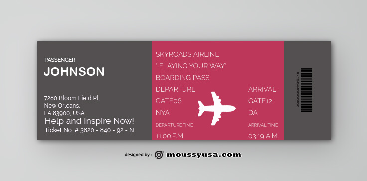 Airline Ticket Design PSD