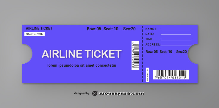 3+ Airline Ticket template sample | Mous Syusa