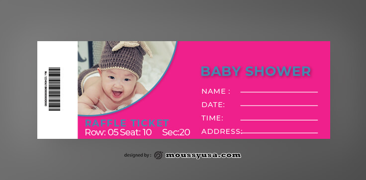 Baby Shower Ticket Template Example