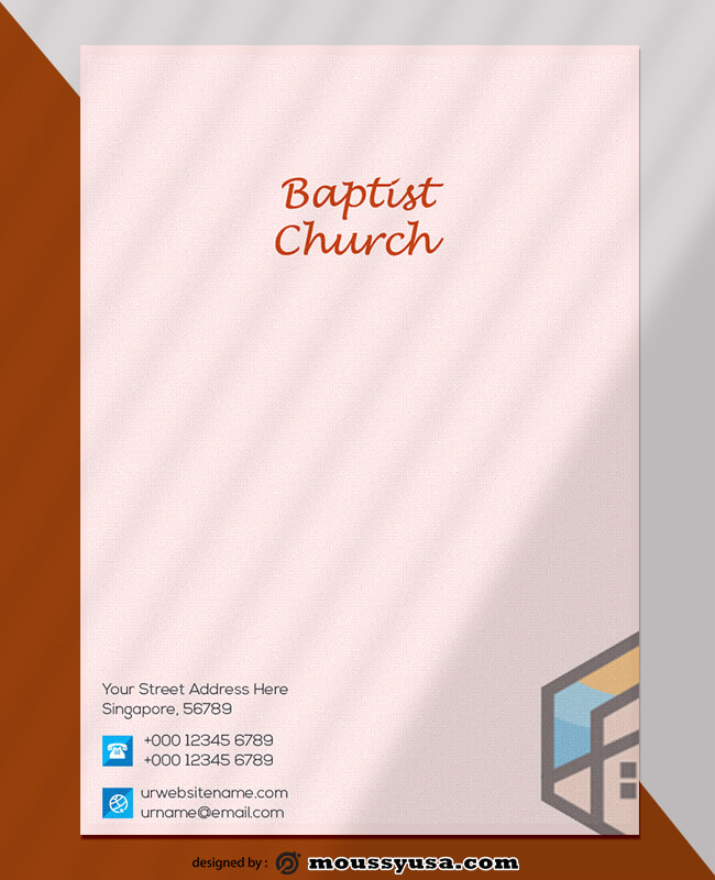 Baptist Church Letterhead Template Design