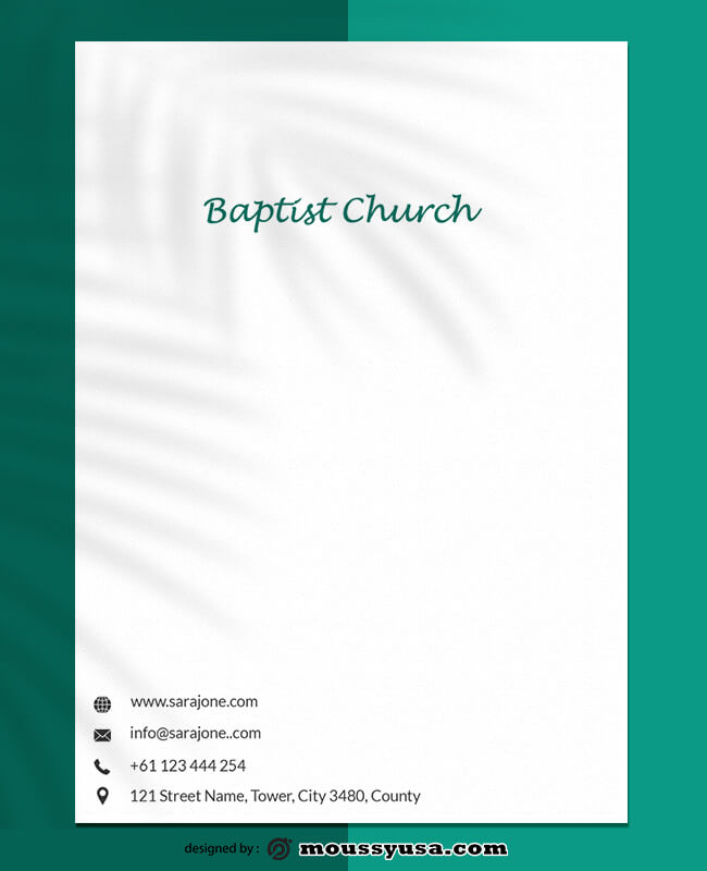 Baptist Church Letterhead Template Example