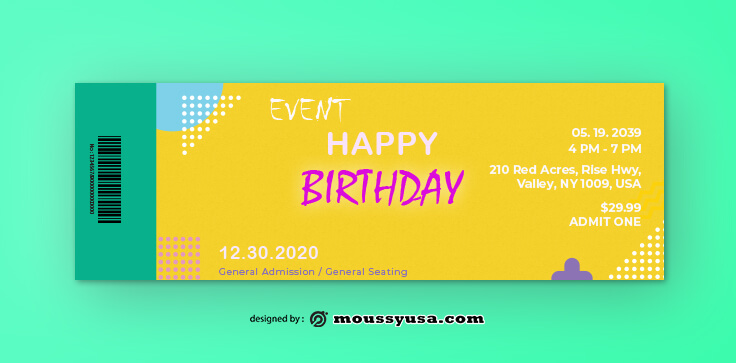 Birthday Ticket Design Ideas