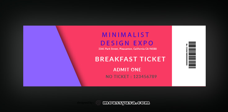 Breakfast Ticket Template Sample