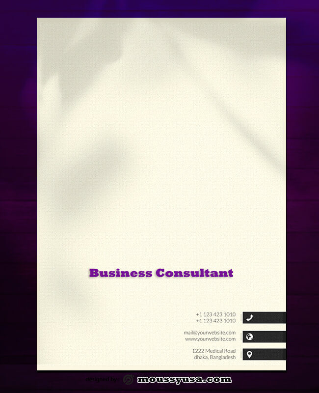 Business Consultant Letterhead Design PSD